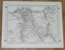 1921 Antique Map Of Egypt Sinai Peninsula Gaza Strip / Morocco Spanish Africa - $25.90