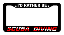 I&#39;d Rather Be Scuba Diving Scuba Flag Diver Down Car Truck License Plate Frame - £10.21 GBP