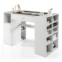 Counter Height Sewing Craft Table Computer Desk with Adjustable Shelves and Draw - $6,047.26 MXN