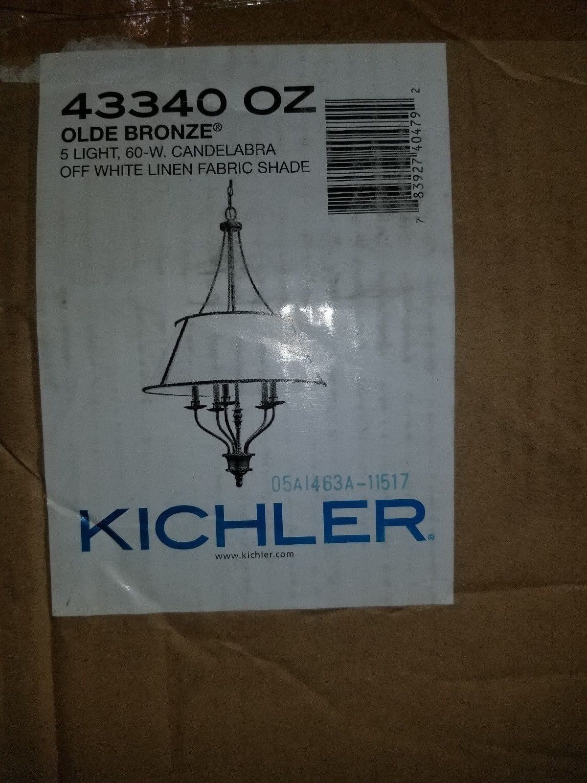 Kichler Lighting Donington 5 Light Chandelier in Olde Bronze 43340OZ - $287.10