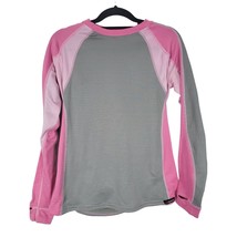 Cabela&#39;s Long Sleeve Top Medium Womens Grey Pink Polartec Base Layer Casual - £16.58 GBP