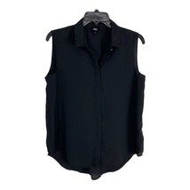 Mossimo Womens Shirt Size M Black Sheer Button Collar Sleeveless Blouse Normcore - £13.23 GBP