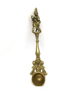 Ornate Brass Havan Puja spoon with Lord Krishna Decoration Handmade 9.75... - $108.66 CAD