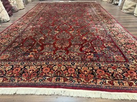 Large Per&#39;sian Sarouk Rug 10x17 Palace Size Antique Carpet Red Traditional - $9,900.00