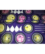 2 Yards Purple &amp; yellow African Fabric Super Hilton Ankara Real Wax Prints- - £16.41 GBP