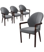 LeisureMod Dining Chair Velvet Fabric Kitchen Chair Ergonomic Armchair w... - $1,356.32