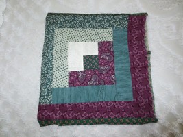 LOG CABIN Cotton PATCHWORK PILLOW COVER to Complete - 14&quot; x 12&quot; - £4.71 GBP