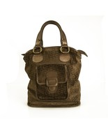 Celine Monogram Brown Suede Shiny Leather Top Handles Grab bag Handbag - $6,473.30 MXN