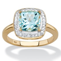 Womens 14K Gold Over Sterling Silver Sky Blue Topaz Ring Size 6 7 8 9 10 - £103.90 GBP