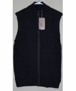 CALLAWAY Merino Wool Blend Full Zip Golf Vest Size Medium Black Sleevele... - $49.45