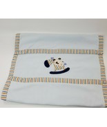 Vitamins Baby Blanket Blue Striped Rocking Horse Dog Puppy Fleece Boy B32 - $761.39 MXN