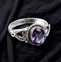 Iolite Gemstone 925 Silver Ring Handmade Jewelry Ring - £10.27 GBP