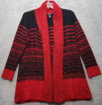 Style&amp;co. Cardigan Sweater Womens Large Multi Striped Acrylic Outdoor Op... - £17.62 GBP