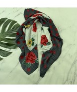 Adrienne Vittadini Womens Vintage 90s Floral Scarf Red Black Polka Dot I... - $22.76