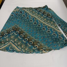 Dressbarn RN#94174 Women's Green Floral Elastic Waist Pull On Skirt Size Skirt image 12