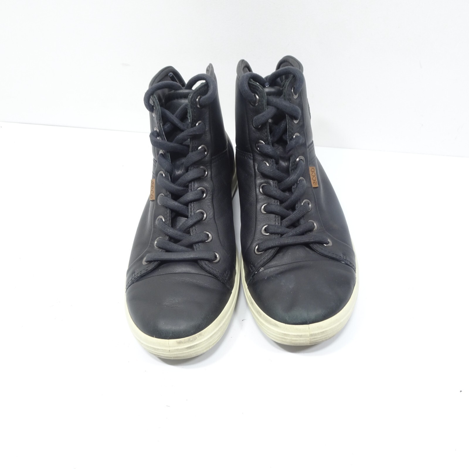 Ecco Soft 7 Womens Size 37 US 6 Black Leather Mid High Top Shoes Item image 2