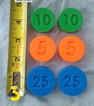 LOT 6 Replacement Coins compatible Fisher Price Cash Register #2073 *201... - £6.95 GBP