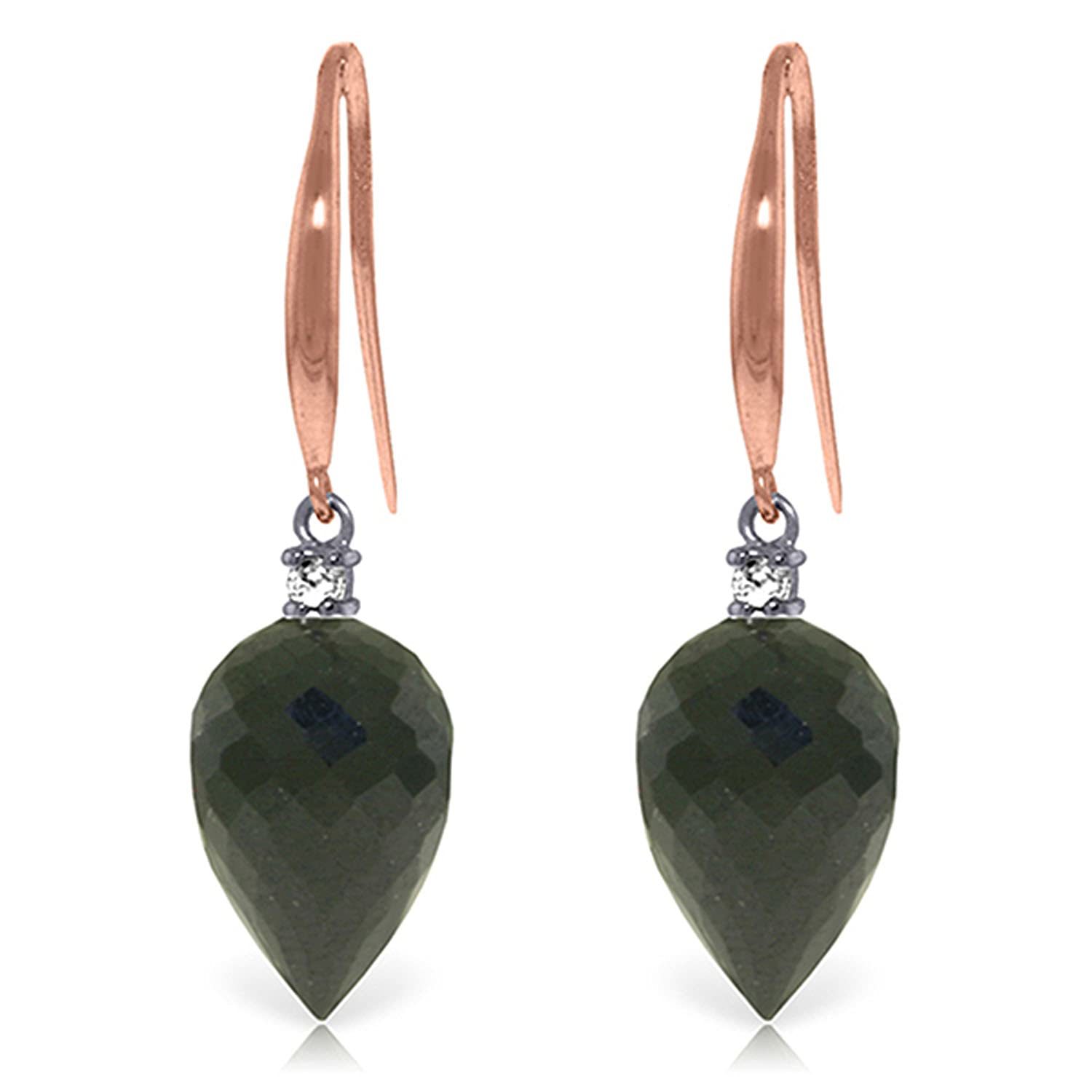 Galaxy Gold GG 14k Rose Gold Fish Hook Earrings with Diamonds and Pointy... - $504.89