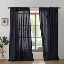 Linen Curtains for Living Room Custom Size Linen Curtain Panels for Bedroom Deco - £42.84 GBP+