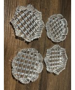 Vintage Pressed Glass Coasters or Butter Pats Set, Latticed, Scalloped Edge - $279.66 MXN