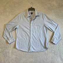J. Crew Blue Long Sleeve Button Up Shirt With Hearts Size L Slim Untucked - $20.69
