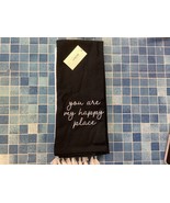 2ct Dish Towel Happy Place Black/White - Bullseye&#39;s Playground - £7.79 GBP
