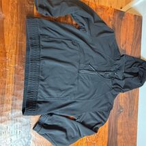 Athleta Jacket Womens Large Black Hooded Half Zip Packable Anorak Pullover - $43.56