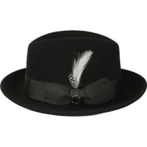 Men Bruno Capelo Hat Australian Wool Crushable Center Dent CHICAGO CH300 Black image 2