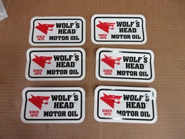 6 pcs Vintage Wolfs Head Motor Oil Sign Gas station dealer Stickers NOS - $176.44