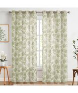 jinchan Linen Curtains Gray Floral Paisley 63in Length 2 Panels - €33,28 EUR