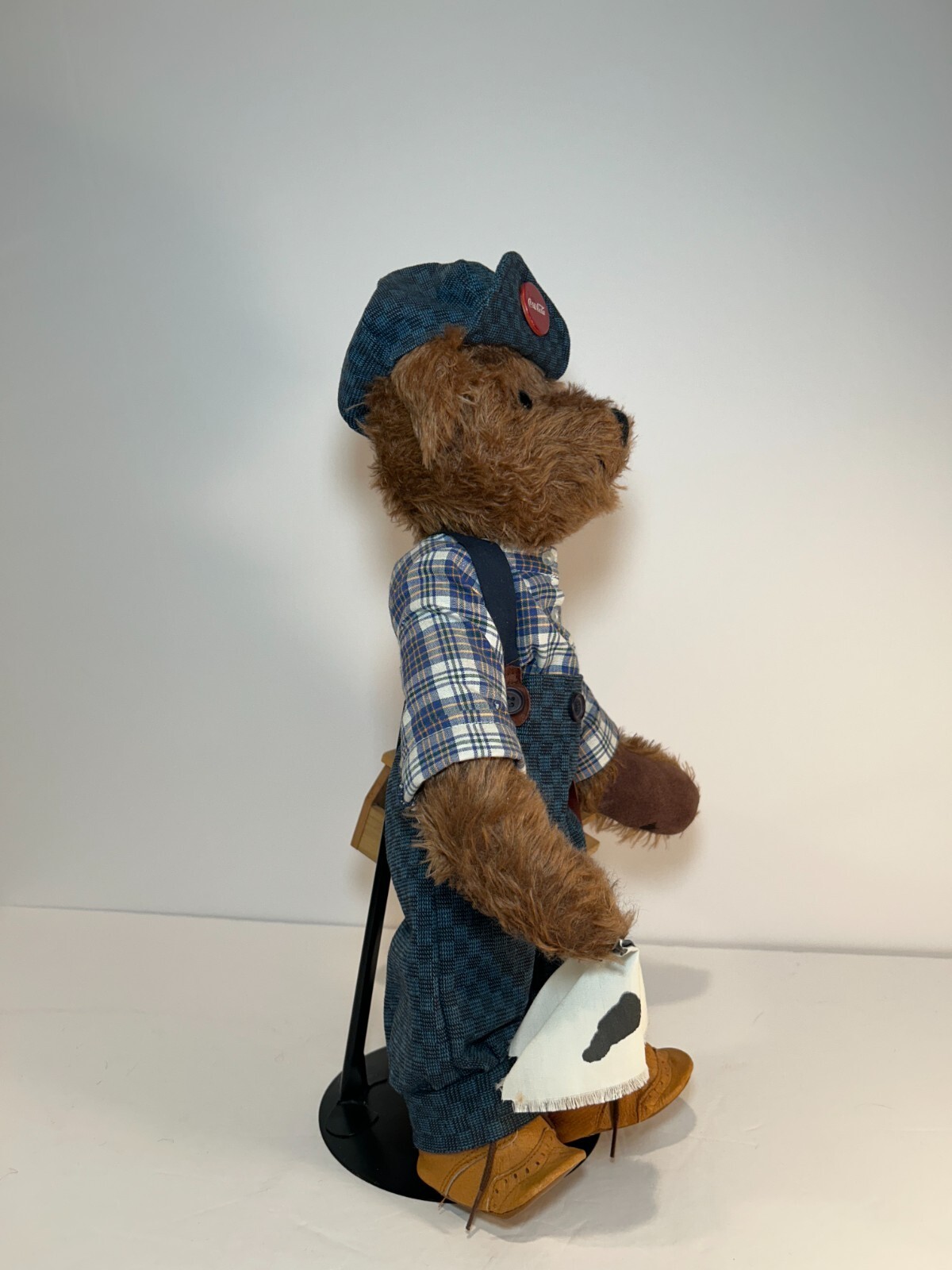 Franklin Mint Coca-Cola Mohair Bear Sammy w/ Hat & Shine Box โ Rare Item image 7