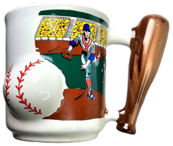 Vintage Base Ball Coffee Mug Ceramic With A Bat Handel And A 3 D Ball On... - $379.01 MXN