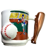 Vintage Base Ball Coffee Mug Ceramic With A Bat Handel And A 3 D Ball On... - £15.92 GBP