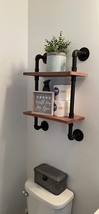 Rogmars Industrial Pipe Floating Bathroom Shelves Rustic Wood Ladder Bookshelf - £51.94 GBP