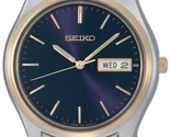 NEW Seiko SGGA54 Men&#39;s Dress Two-Tone Blue Dial Watch MSRP $195 - $117.00