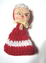  Vintage Hand Crochet Mrs. Santa Clause Ornament  - £11.76 GBP