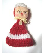  Vintage Hand Crochet Mrs. Santa Clause Ornament  - £11.84 GBP