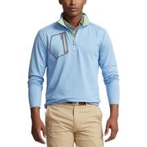 RLX Ralph Lauren Men's Classic Fit Half Zip Jersey Pullover Blue Lagoon-2XL - $89.99