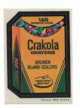 Topps Wacky Packages 1973 3rd series Crakola Crayons tan back Crayola parody - £11.74 GBP