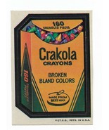 Topps Wacky Packages 1973 3rd series Crakola Crayons tan back Crayola pa... - $14.99