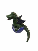 Green Dragon in Egg Holiday Ornament 3 inch no damage Hanging Resin - £11.07 GBP