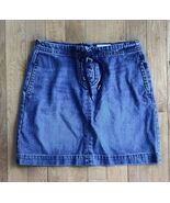 Ann Taylor Loft Denim Lace Up Mini Skirt Size 8 100 % Cotton - $16.83