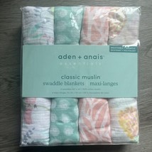 Aden + Anais Essentials Muslin Swaddle Blanket, 4 Pack, Tropicalia - £29.00 GBP