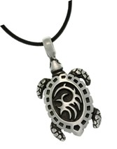 Jewelry Trends Pewter Turtle with Tribal Shell Pendant on 18 - £95.81 GBP