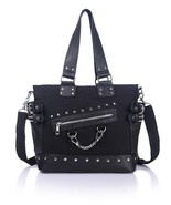 Womens Handbag Handcuff Chain Studded Women&#39;s Shoulder Bag Punk Gothic - $45.99