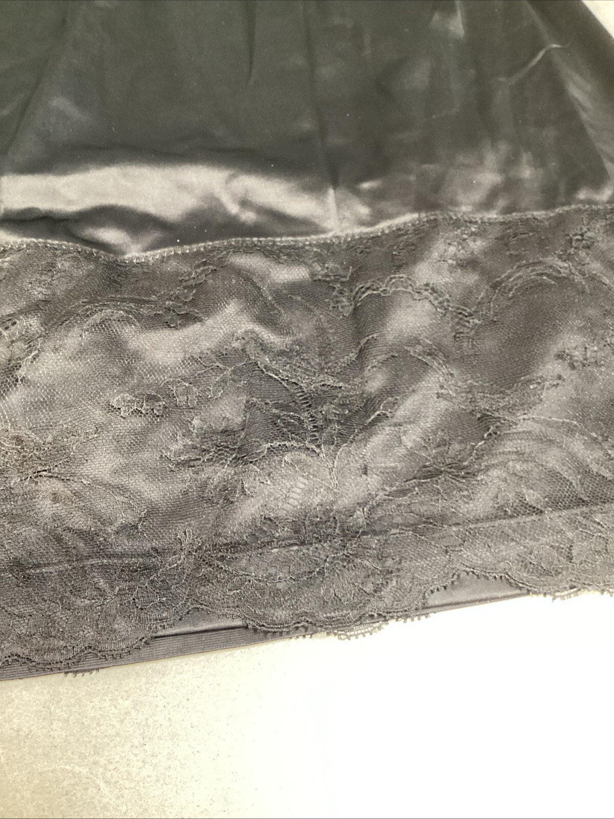 Vintage Black Half Slip With Floral Lace - Medium Item image 2