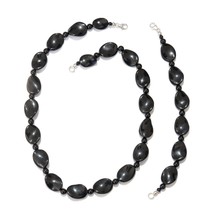 Black Agate Sterling Silver Bracelet (7.50&quot;) and Necklace (20&quot;) 228tcw  ... - £11.49 GBP