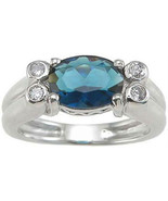 Promise Womens Fashion Simulated 1.0 Ct Sapphire Ring Sterling Silver  - £10.56 GBP