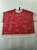 Grace Elements Women's Red & White Floral Top Blouse  Size XL image 7