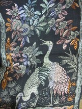 BLACK WITH MULTI COLORED WEAVING - EGRET &amp; FLORAL DESIGN TABLE RUNNERS -... - $18.89